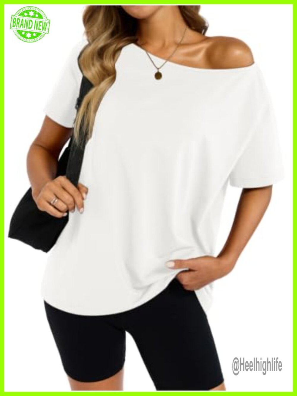 Oversized Off Shoulder Cotton T-Shirt Short Sleeve Summer Top